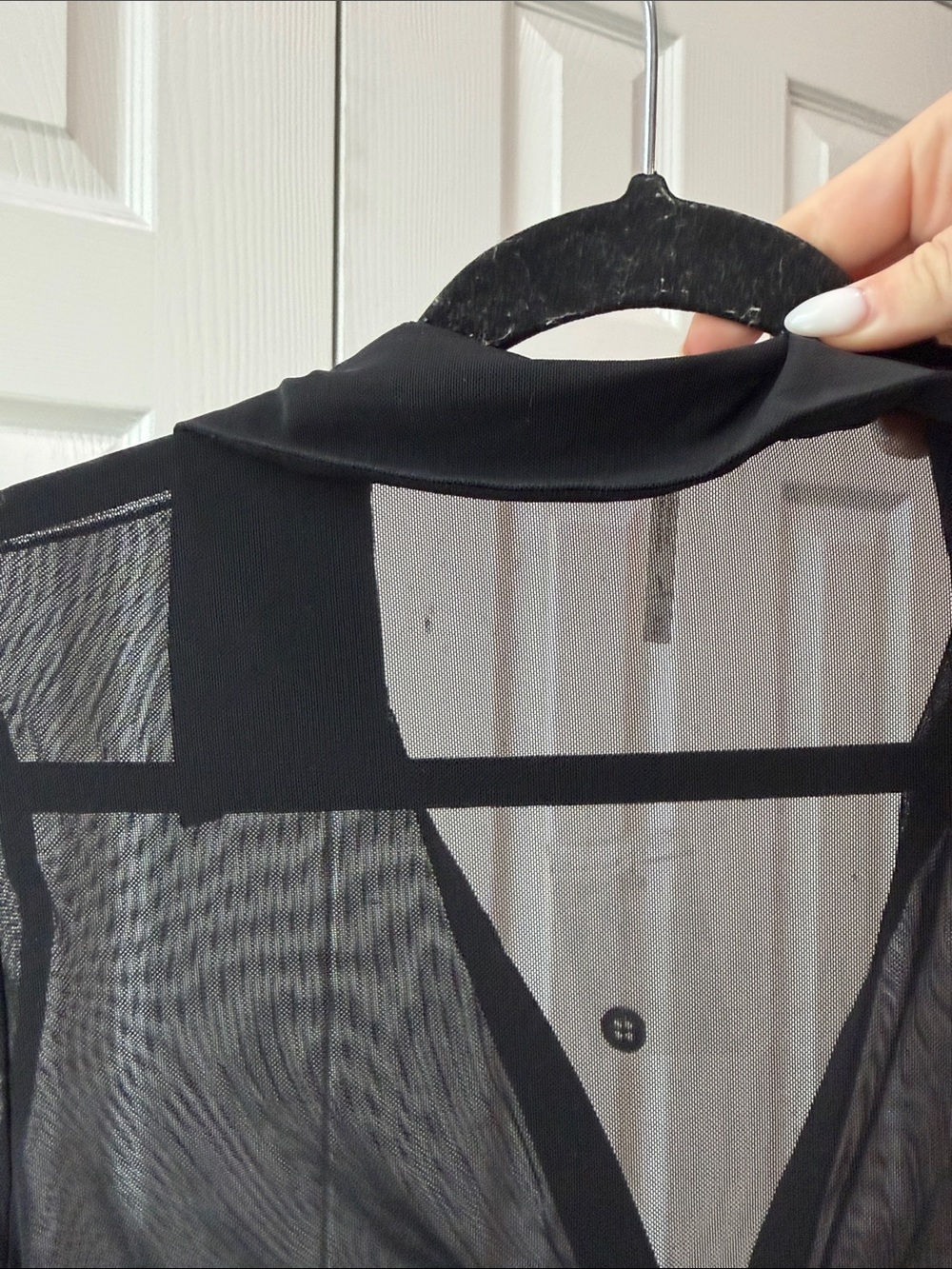NWOT Free People Black Ruched Button-Front Women’s Top Medium - Picture 6 of 6